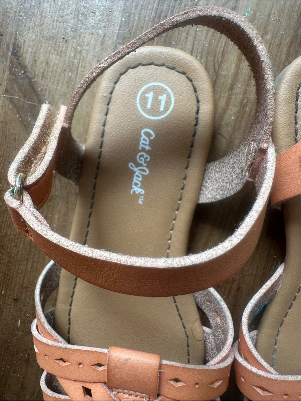 Cat & Jack Tan Braided Strap Girls Sandals